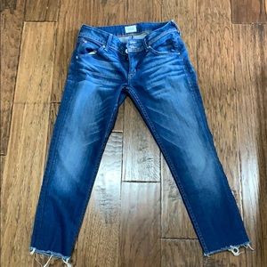 Hudson Collin Skinny Crop Raw Hem Jeans EUC 27